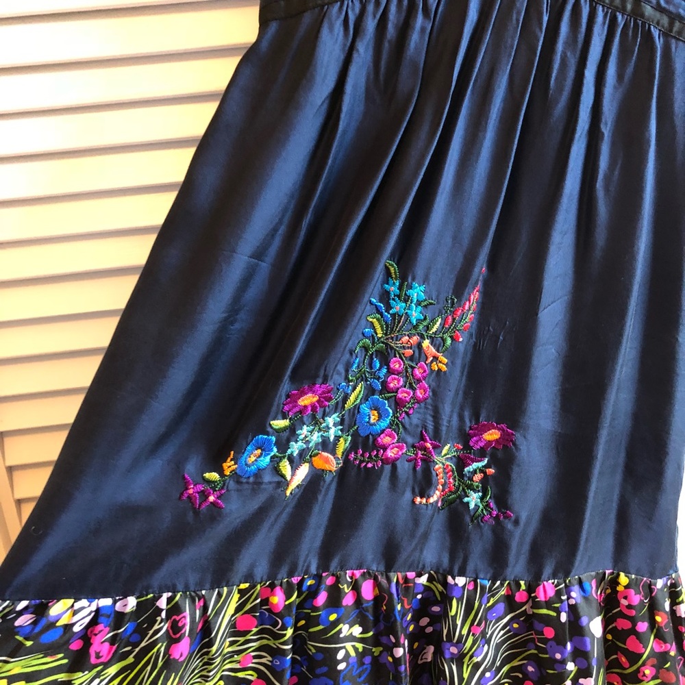 Silk embroidered Anthropologie dress